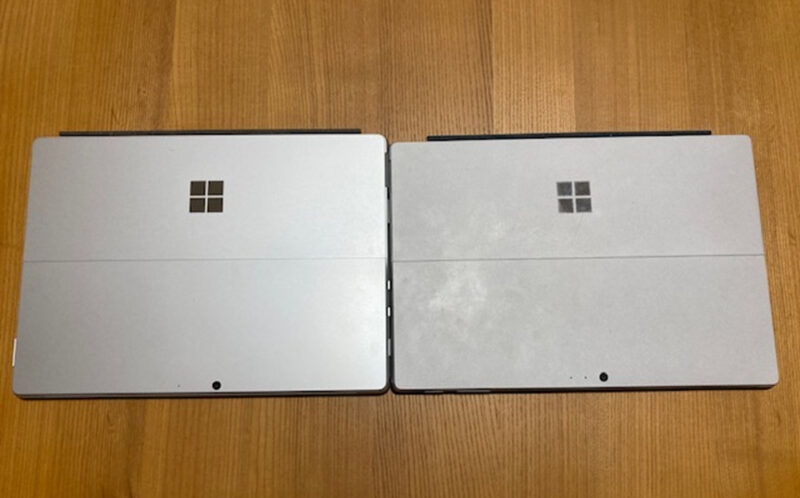 Surface Pro8とSurface Pro5外形サイズ比較画像